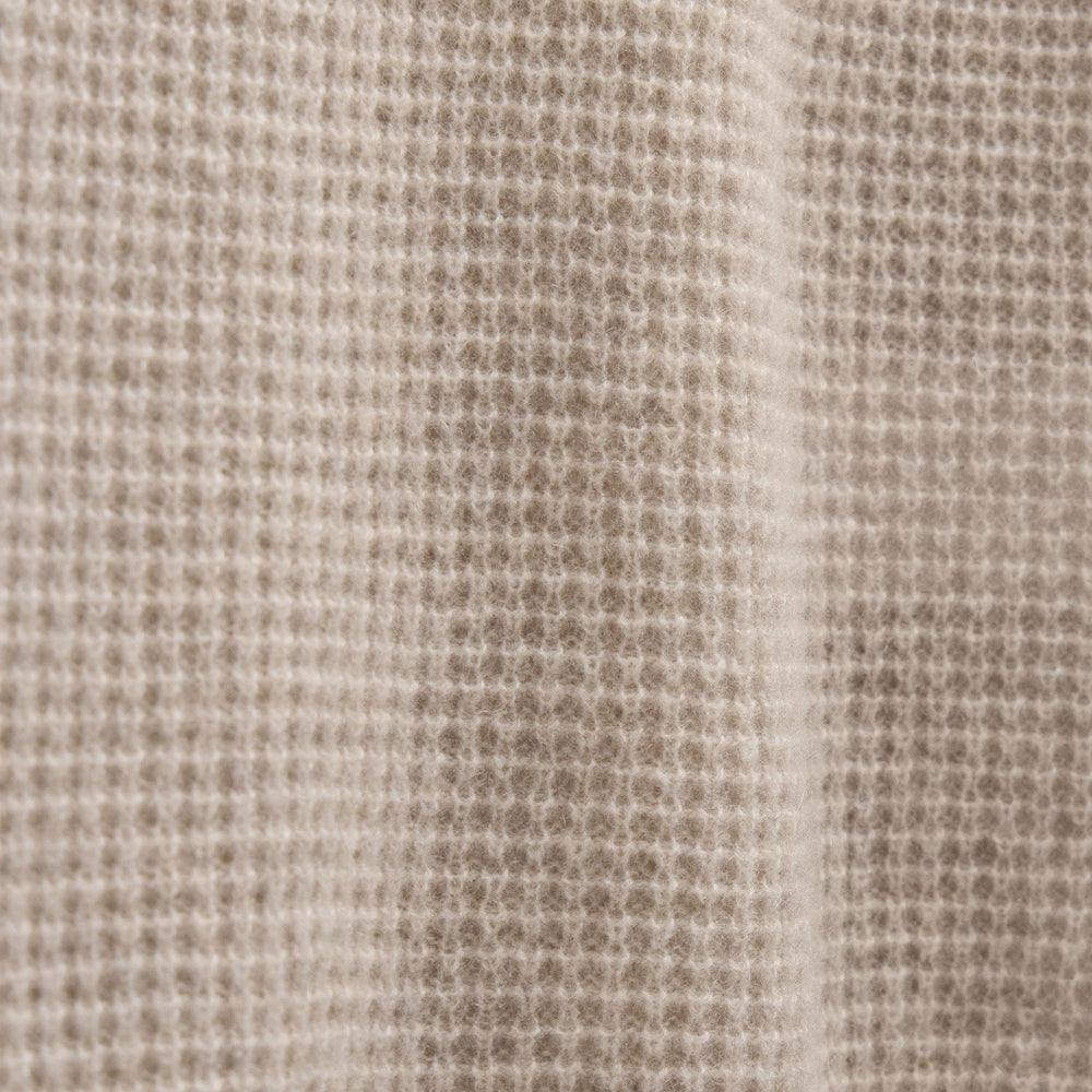 Soft Featherweight Cashmere Waffle Crew in Light Beige | James Perse Los Angeles FLAT