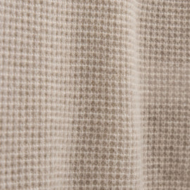Soft Featherweight Cashmere Waffle Crew in Light Beige | James Perse Los Angeles FLAT