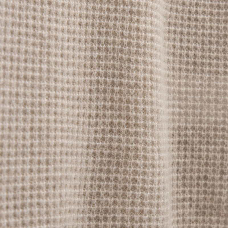 Soft Featherweight Cashmere Waffle Crew in Light Beige | James Perse Los Angeles FLAT