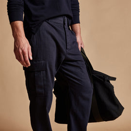 Organic Slub Cotton Cargo Pant in French Navy | James Perse Los Angeles