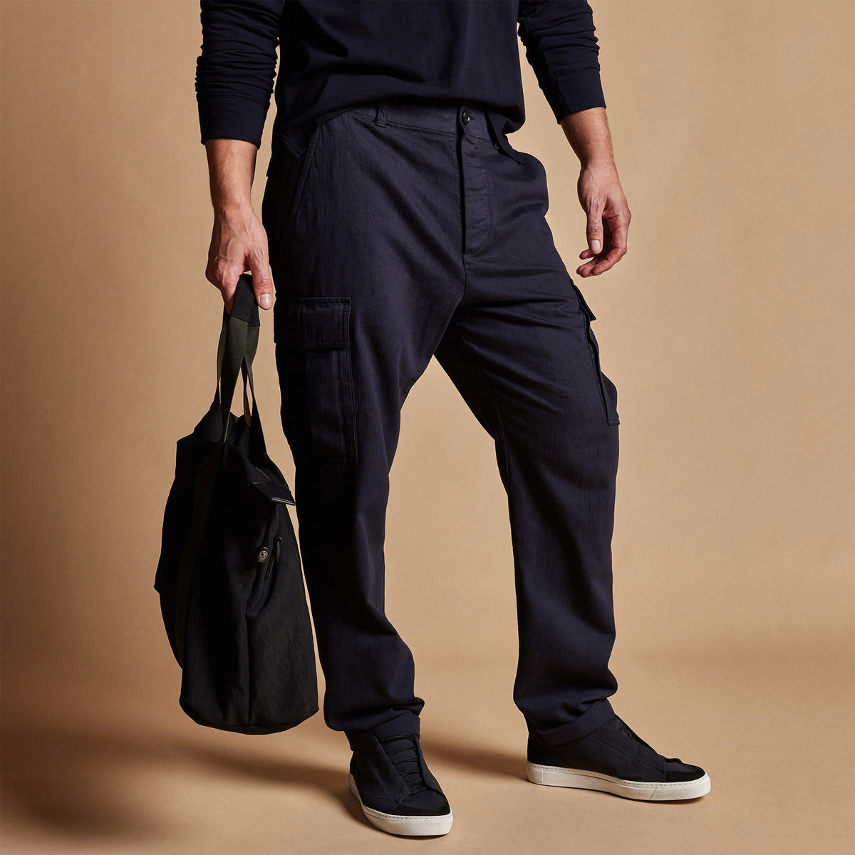 Organic Slub Cotton Cargo Pant in French Navy | James Perse Los Angeles