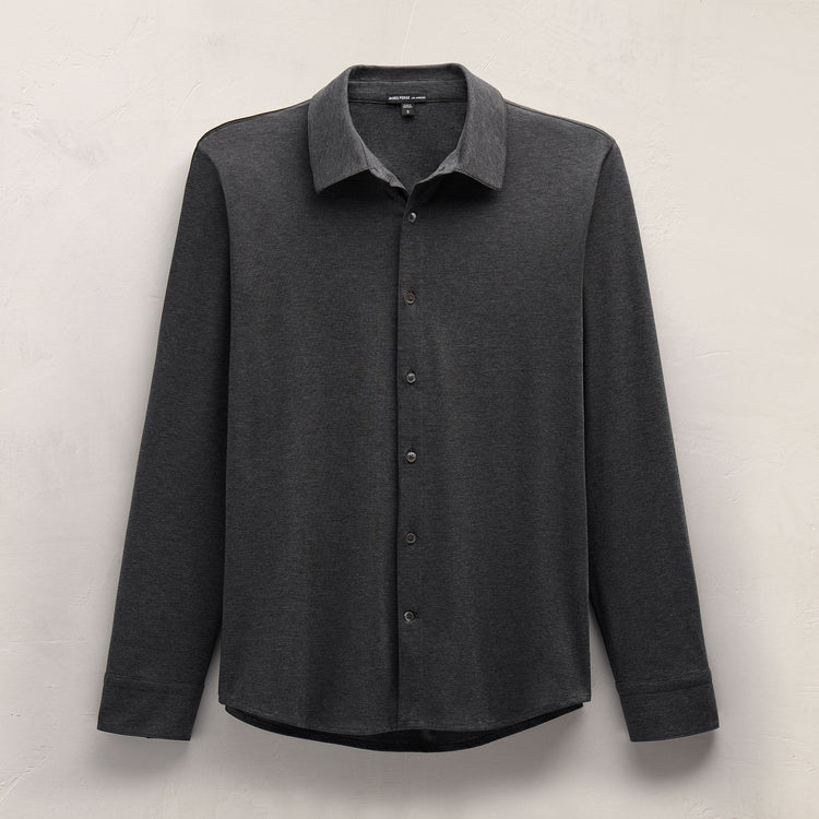 Performance Supima Pique Shirt in Black | James Perse Los Angeles