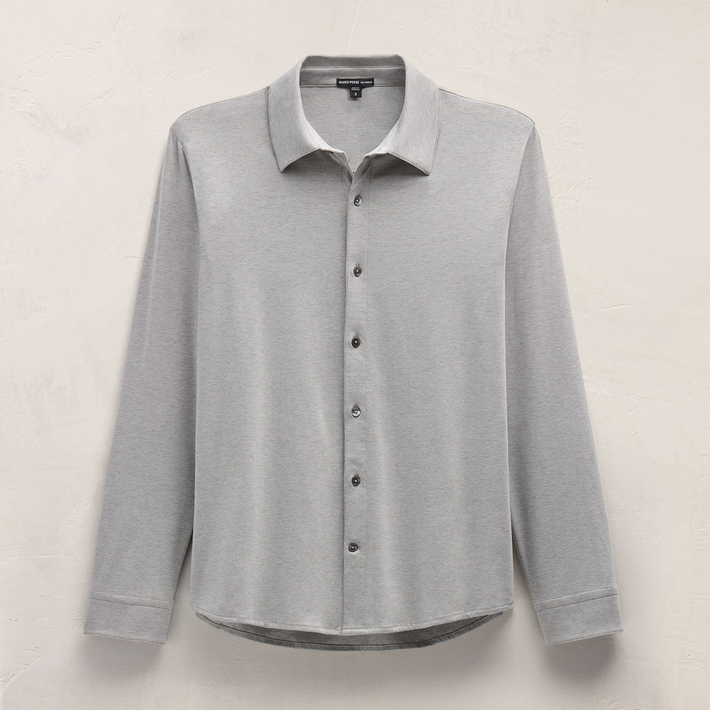 Performance Supima Pique Shirt in Concrete | James Perse Los Angeles