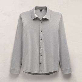 Performance Supima Pique Shirt in Concrete | James Perse Los Angeles