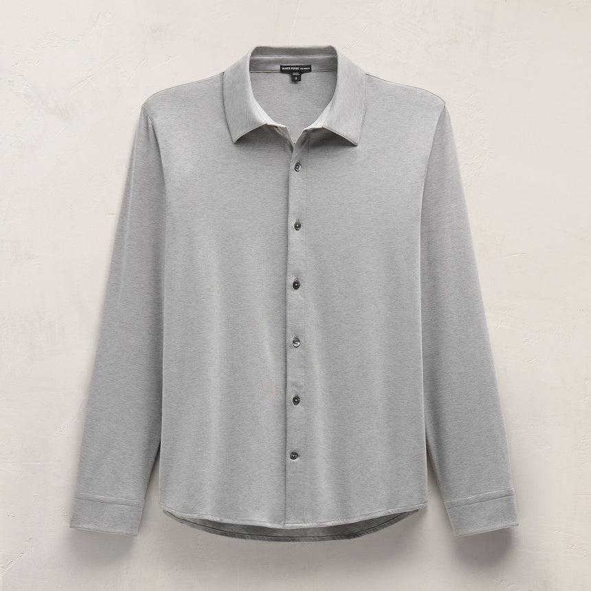 Performance Supima Pique Shirt in Concrete | James Perse Los Angeles