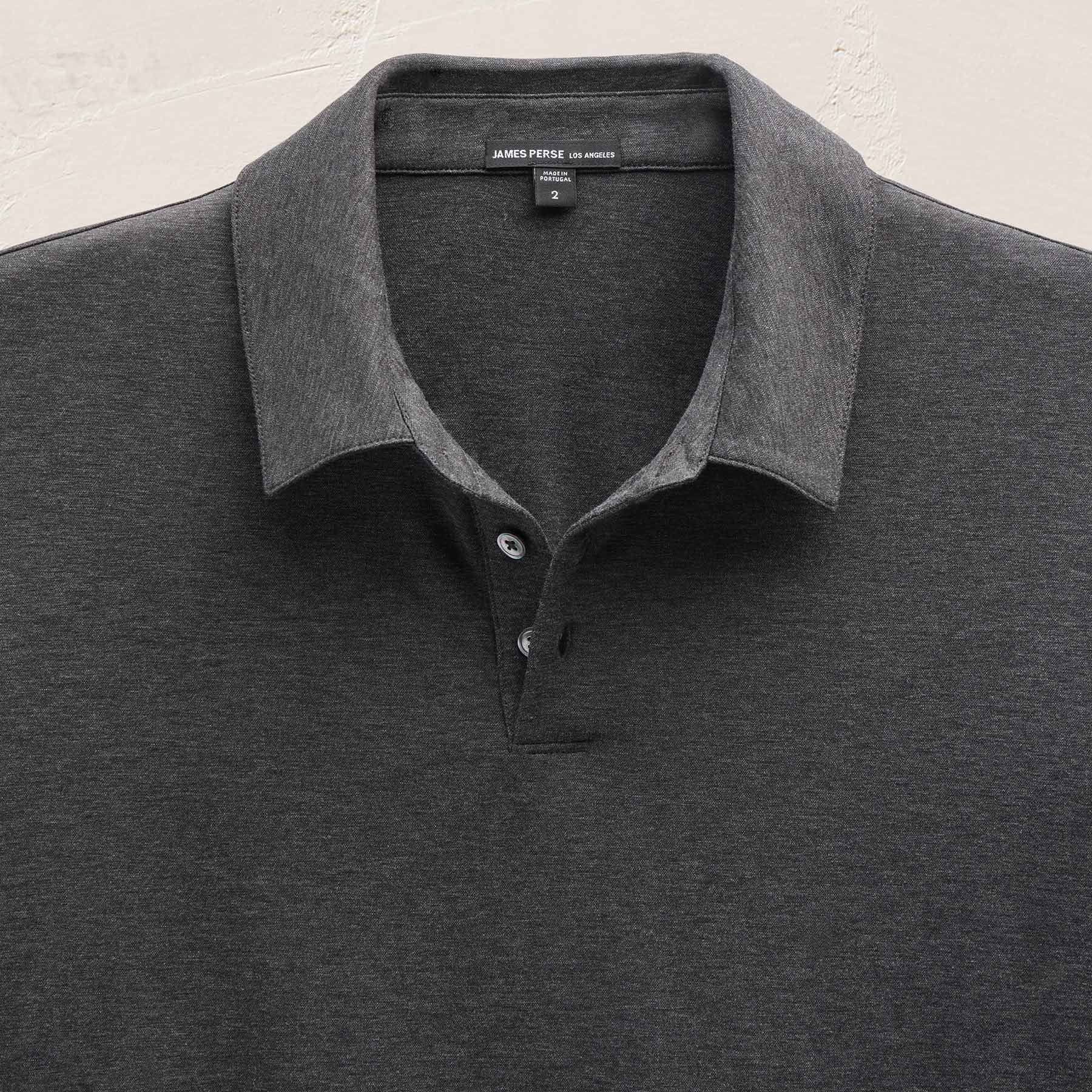 Performance Supima Pique Short Sleeve Polo - Black | James Perse