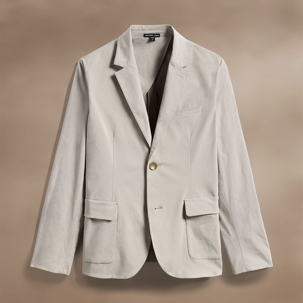 Cotton Poplin Blazer in Light Tan | James Perse Los Angeles