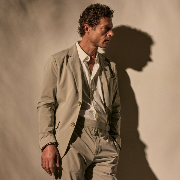 Cotton Poplin Blazer - Light Tan