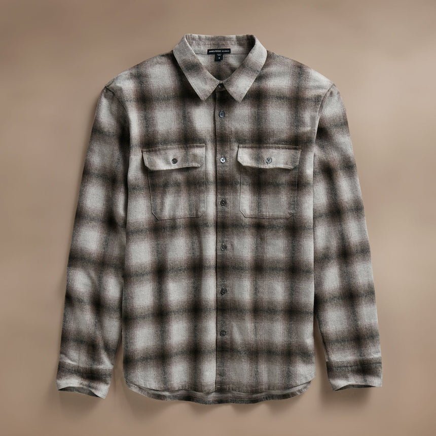 Plaid Flannel Shirt  in Beige Plaid | James Perse Los Angeles