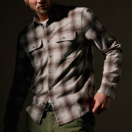 Plaid Flannel Shirt  in Beige Plaid | James Perse Los Angeles