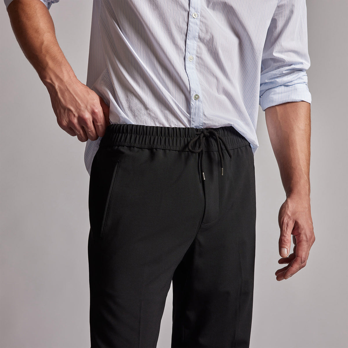 Stretch Wool Blend Pant in Black | James Perse Los Angeles