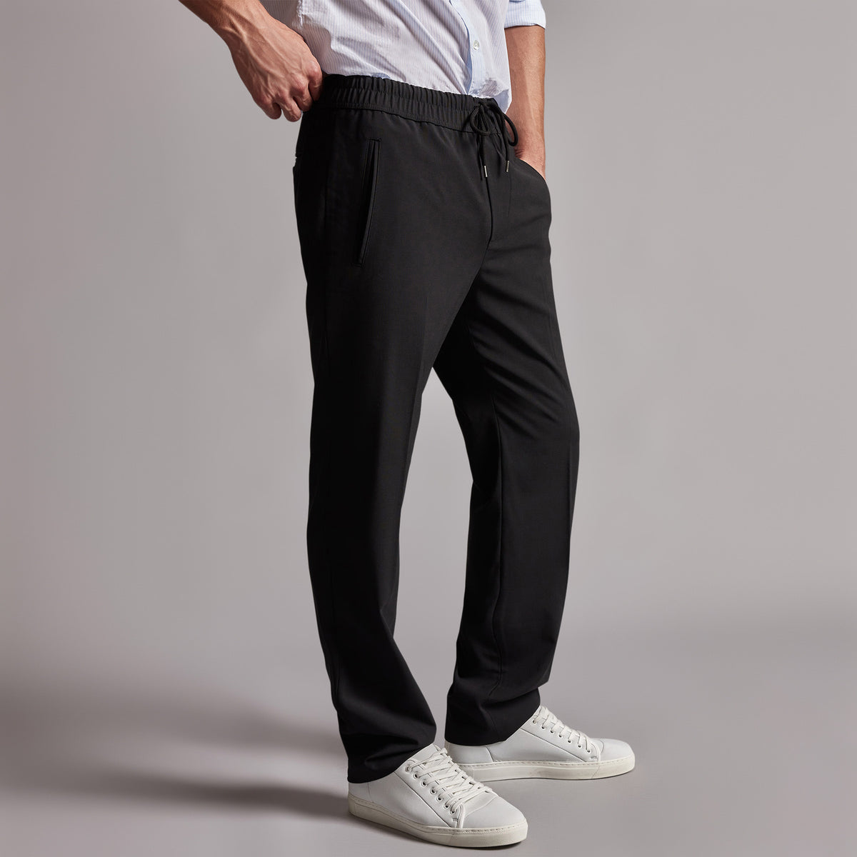 Stretch Wool Blend Pant in Black | James Perse Los Angeles