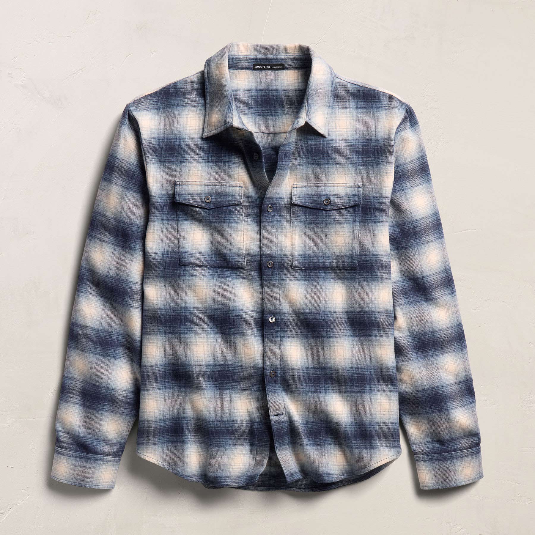 Soft Flannel Plaid Shirt - Blue Plaid