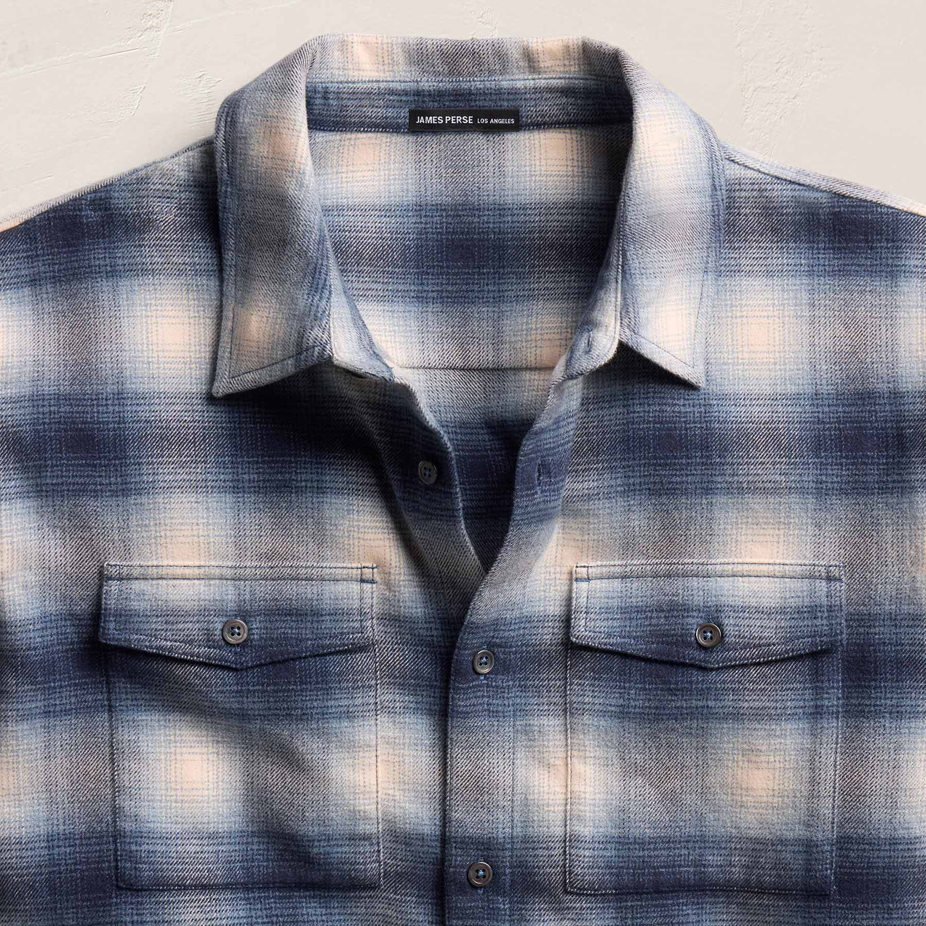 Soft Flannel Plaid Shirt - Blue Plaid