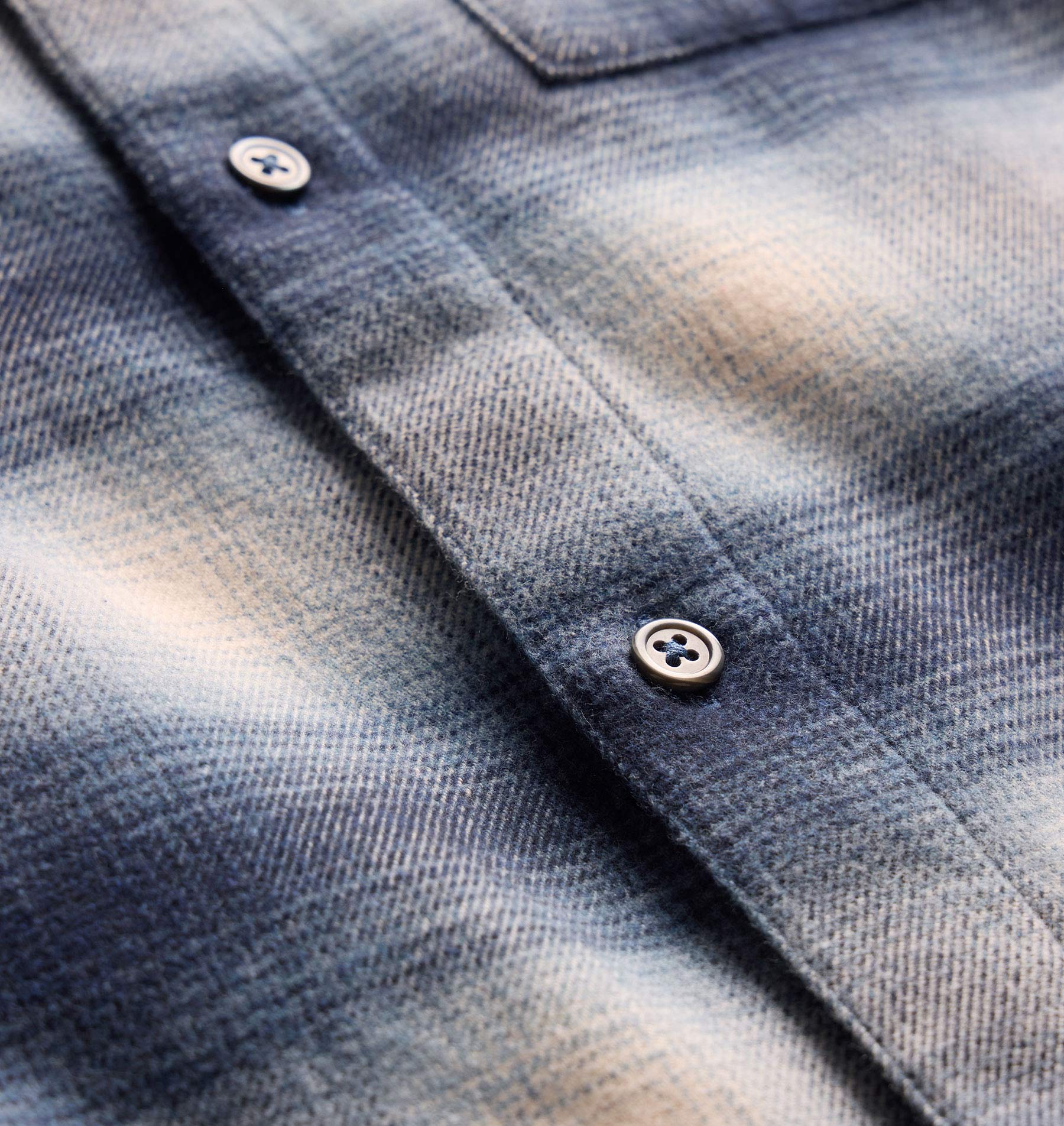 Soft Flannel Plaid Shirt - Blue Plaid