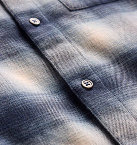 Soft Flannel Plaid Shirt - Blue Plaid