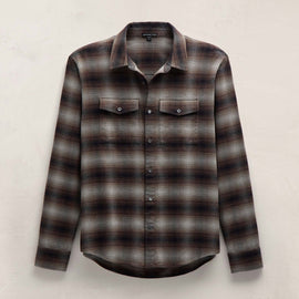 Soft Flannel Plaid Shirt in Cocoa Plaid | James Perse Los Angeles
