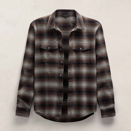 Soft Flannel Plaid Shirt in Cocoa Plaid | James Perse Los Angeles