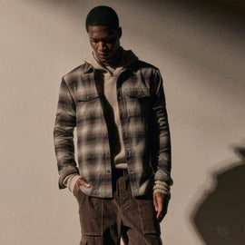 Soft Flannel Plaid Shirt in Cocoa Plaid | James Perse Los Angeles