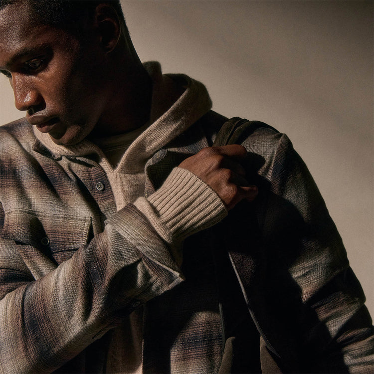 Soft Flannel Plaid Shirt in Cocoa Plaid | James Perse Los Angeles