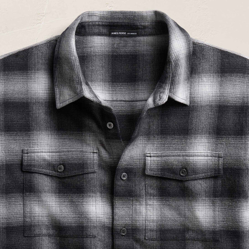 Soft Flannel Plaid Shirt - Charcoal Plaid