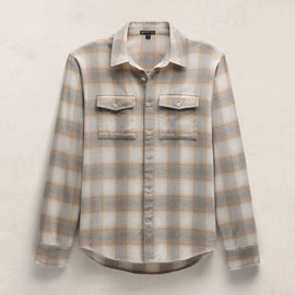 Soft Flannel Plaid Shirt in Natural Plaid | James Perse Los Angeles