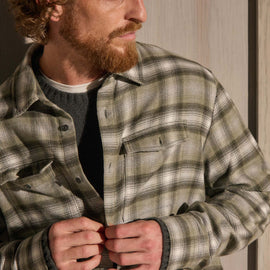 Brushed Flannel Plaid Shirt - Olive Plaid