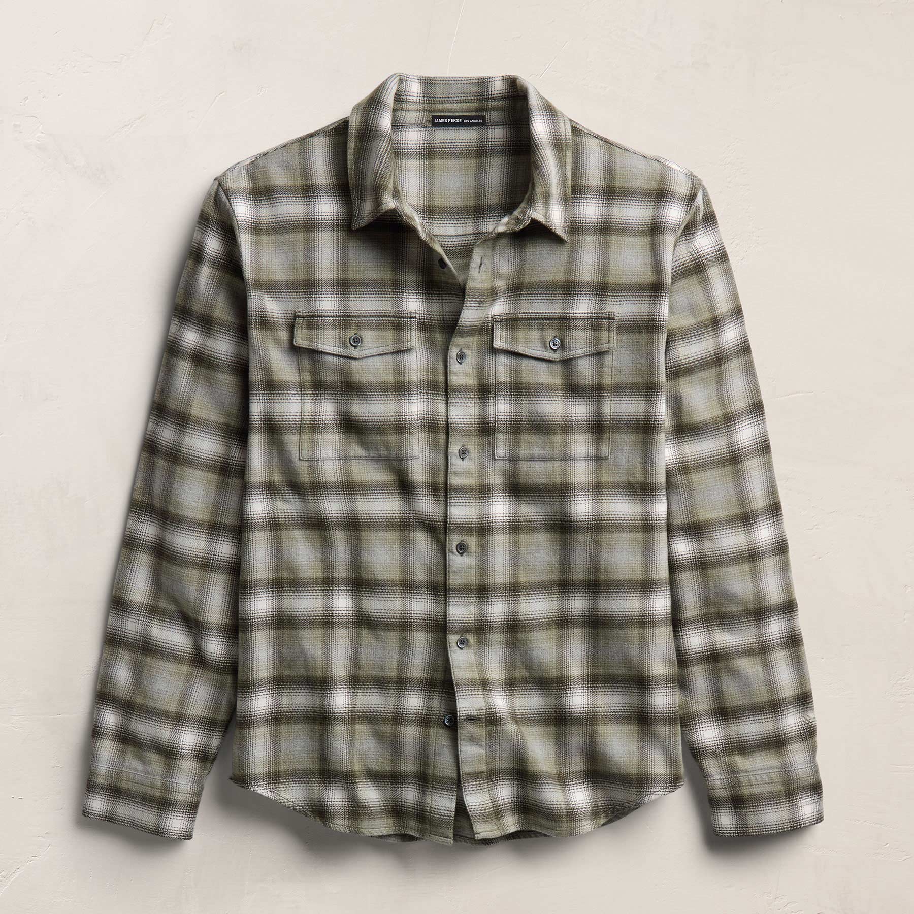 Soft Flannel Plaid Shirt - Olive Plaid