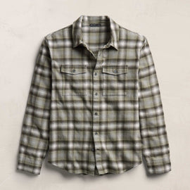 Soft Flannel Plaid Shirt - Olive Plaid