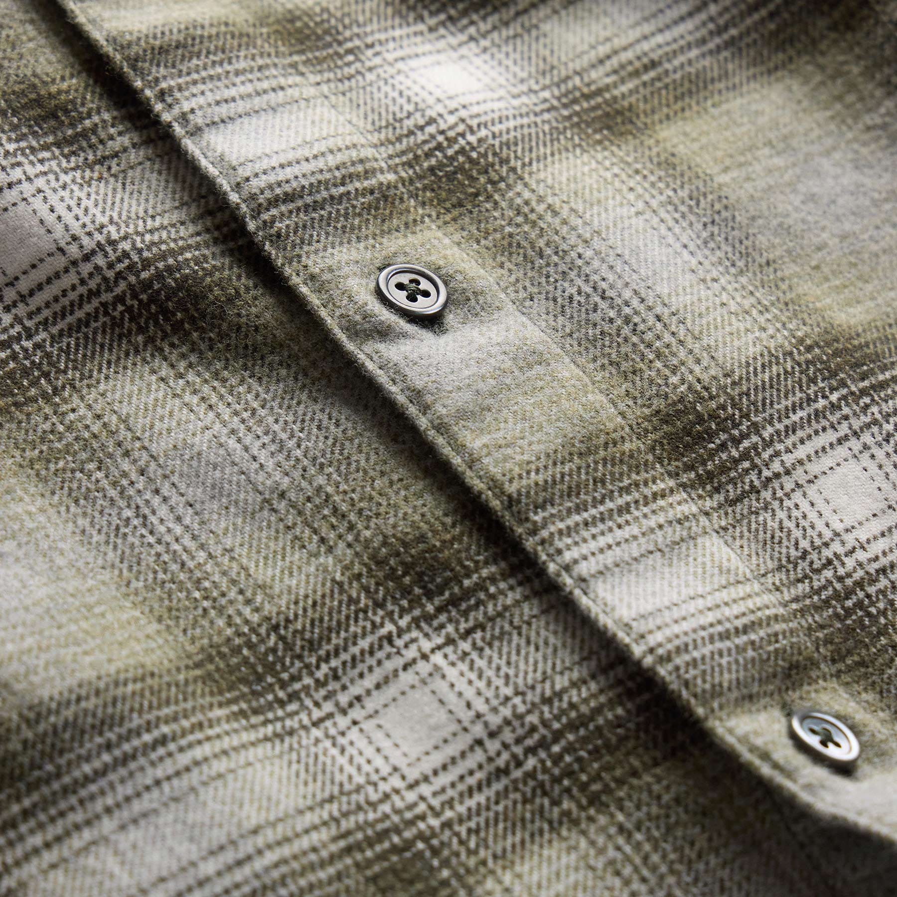 Soft Flannel Plaid Shirt - Olive Plaid