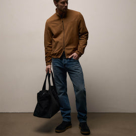 Perforated Suede Sport Jacket in Gingerbread | James Perse Los Angeles