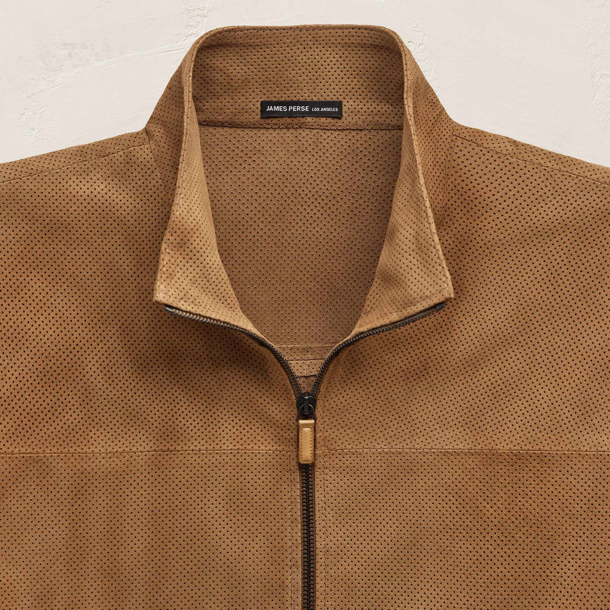 Perforated Suede Sport Jacket in Gingerbread | James Perse Los Angeles