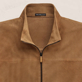 Perforated Suede Sport Jacket in Gingerbread | James Perse Los Angeles