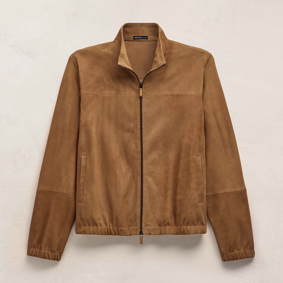 Perforated Suede Sport Jacket in Gingerbread | James Perse Los Angeles