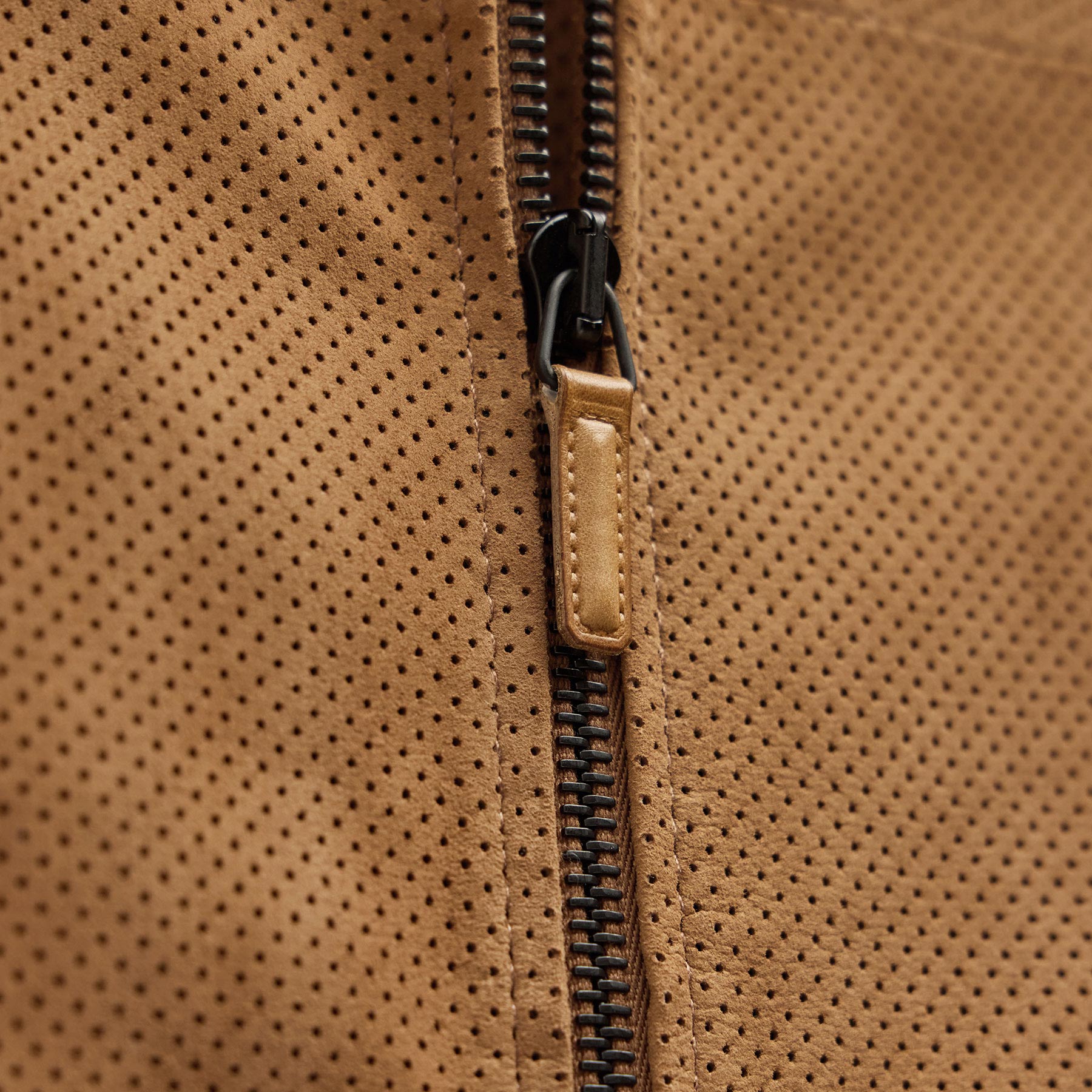 Perforated Suede Sport Jacket in Gingerbread | James Perse Los Angeles