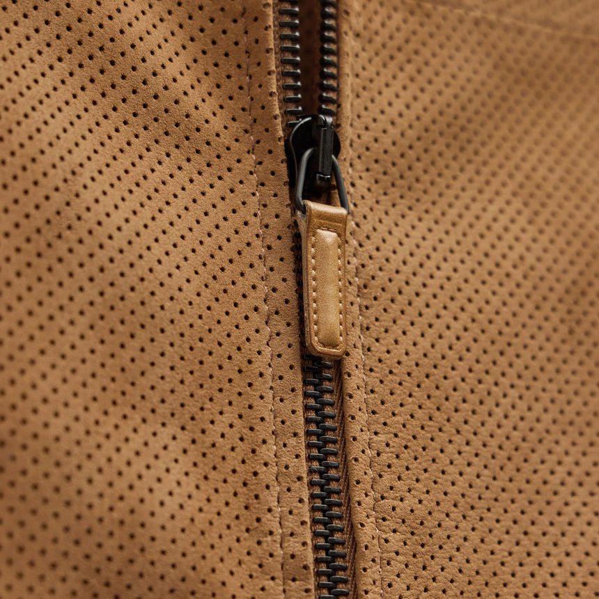 Perforated Suede Sport Jacket in Gingerbread | James Perse Los Angeles