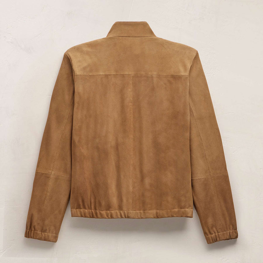 Perforated Suede Sport Jacket in Gingerbread | James Perse Los Angeles