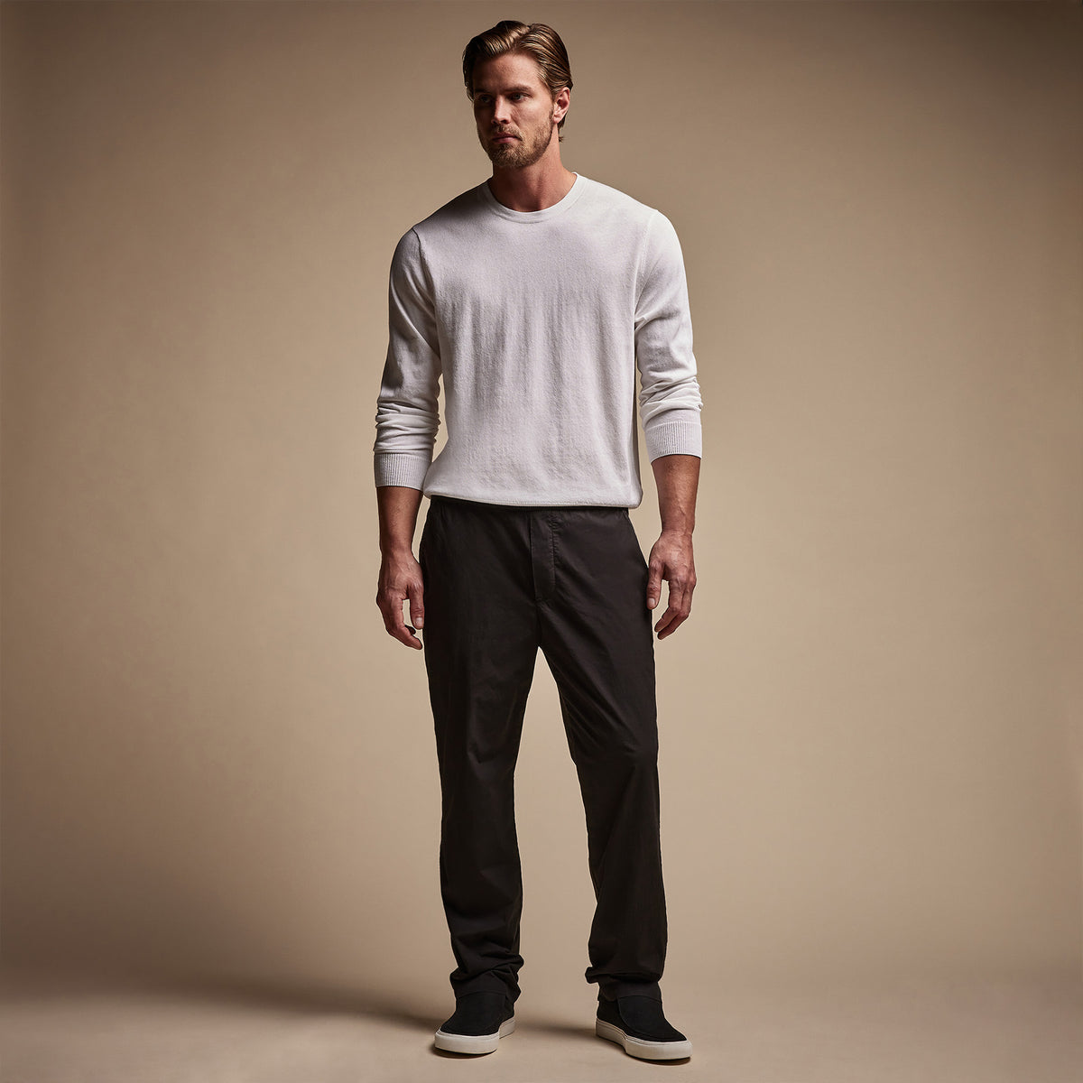 Cotton Linen Poplin Pant in Black | James Perse Los Angeles