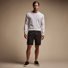 Cotton Linen Poplin Short in Black | James Perse Los Angeles