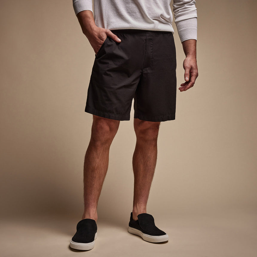 Cotton Linen Poplin Short in Black | James Perse Los Angeles