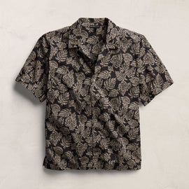 Palm Printed Shirt in Black/Stone Pigment | James Perse Los Angeles