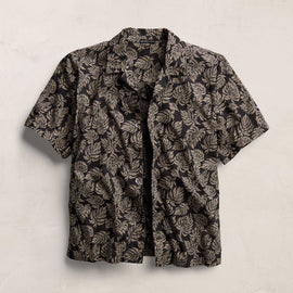 Palm Printed Shirt in Black/Stone Pigment | James Perse Los Angeles