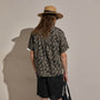 Palm Printed Shirt in Black/Stone Pigment | James Perse Los Angeles
