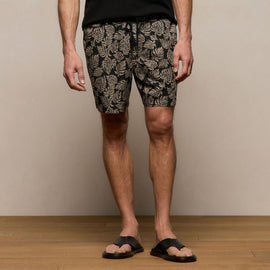 Palm Printed Short in Black/Stone Pigment | James Perse Los Angeles