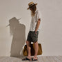 Palm Printed Short in Black/Stone Pigment | James Perse Los Angeles