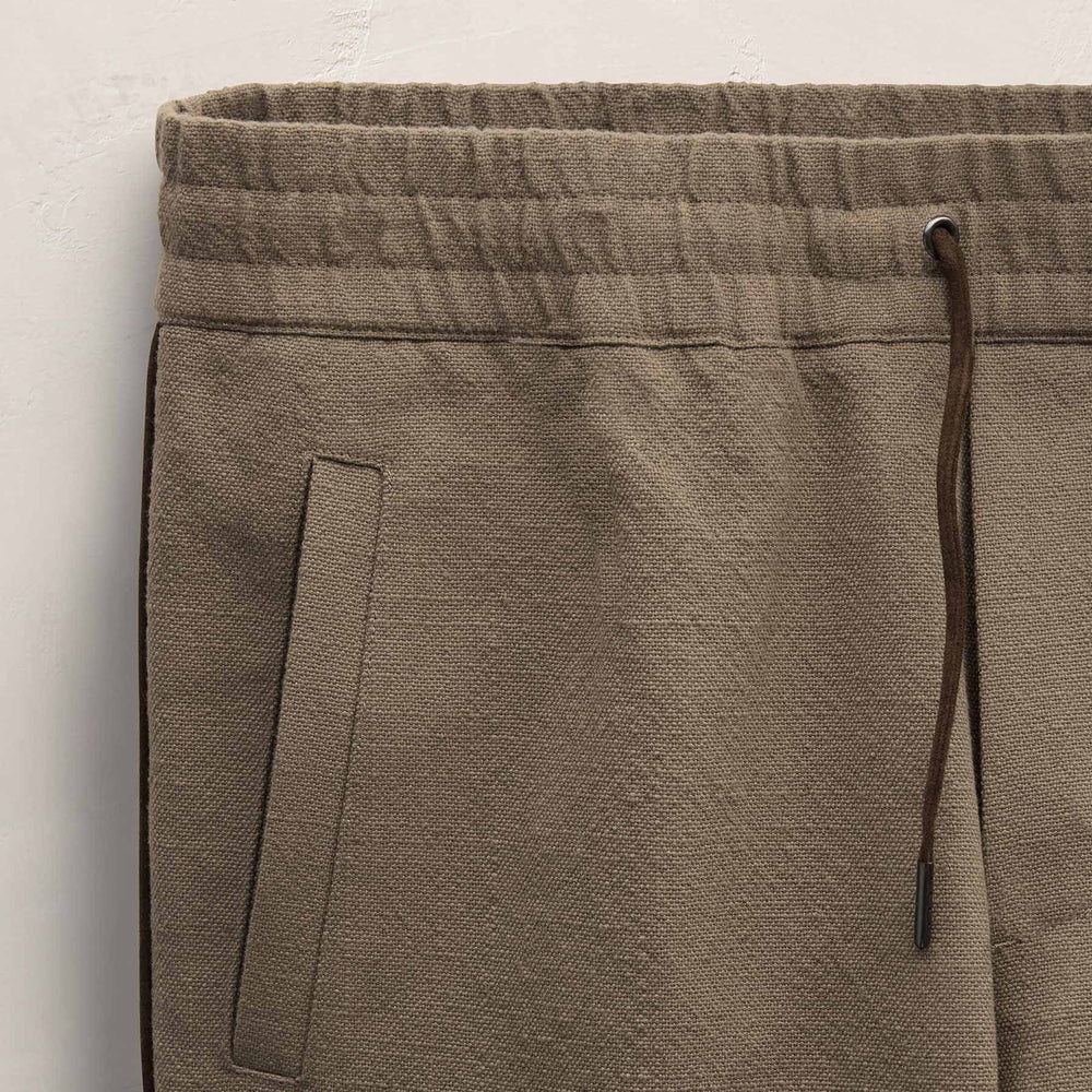 Suede Trimmed Track Pant in Caribou/ Dark Caribou | James Perse Los Angeles