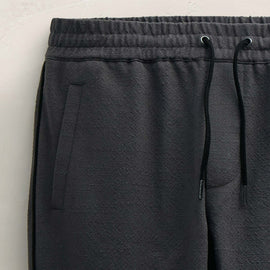 Suede Trimmed Track Pant in Charcoal/Black | James Perse Los Angeles