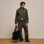 Suede Trimmed Track Pant in Dark Olive/Black | James Perse Los Angeles