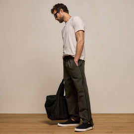 Suede Trimmed Track Pant in Dark Olive/Black | James Perse Los Angeles