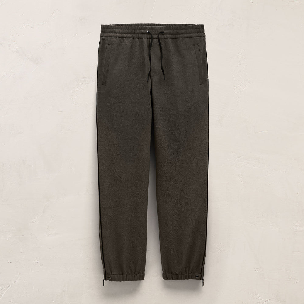Suede Trimmed Track Pant In Dark Olive/Black | James Perse Los Angeles